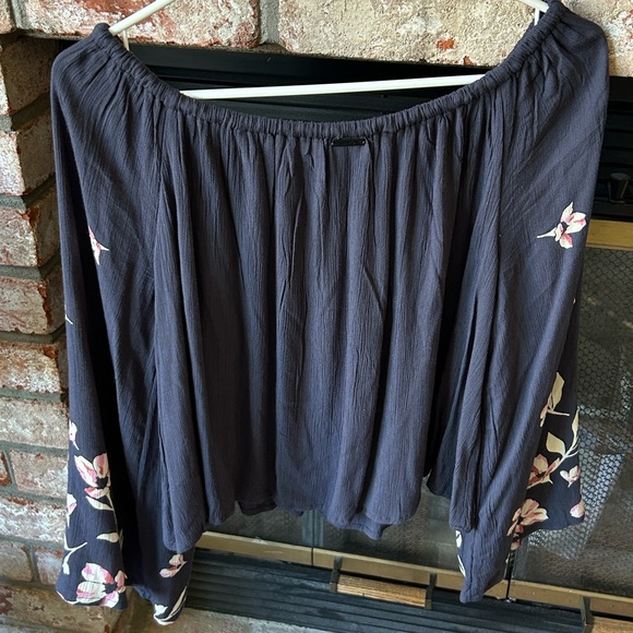 Billabong floral off the shoulder blouse Mi Amore Floral Print bohemian Size L - Picture 6 of 7